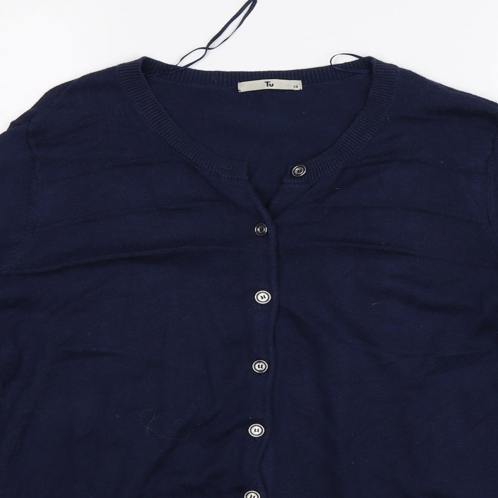 TU Womens Blue  Knit Cardigan Jumper Size 18
