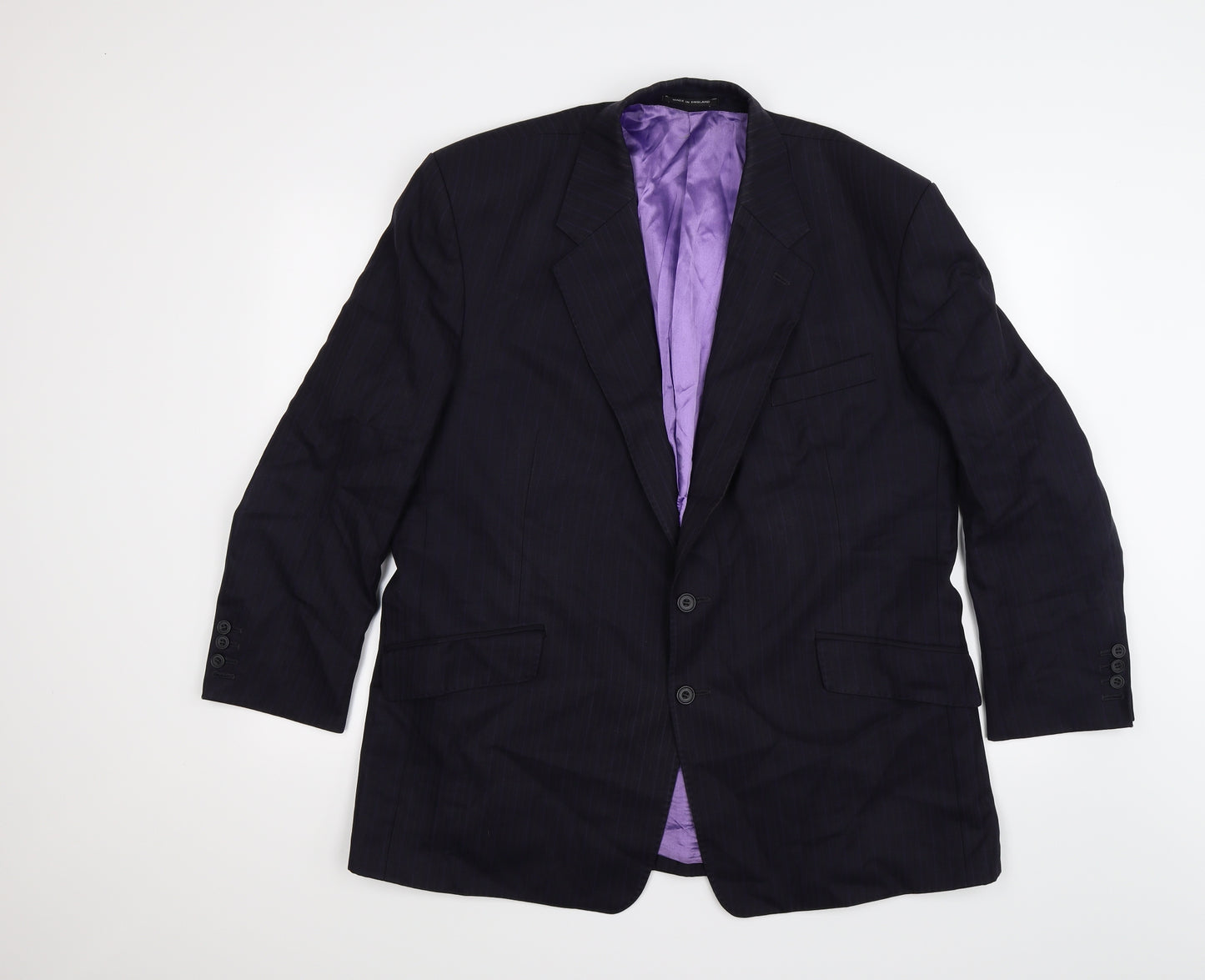 fielding nicholson Mens Purple Striped  Jacket Suit Jacket Size 44