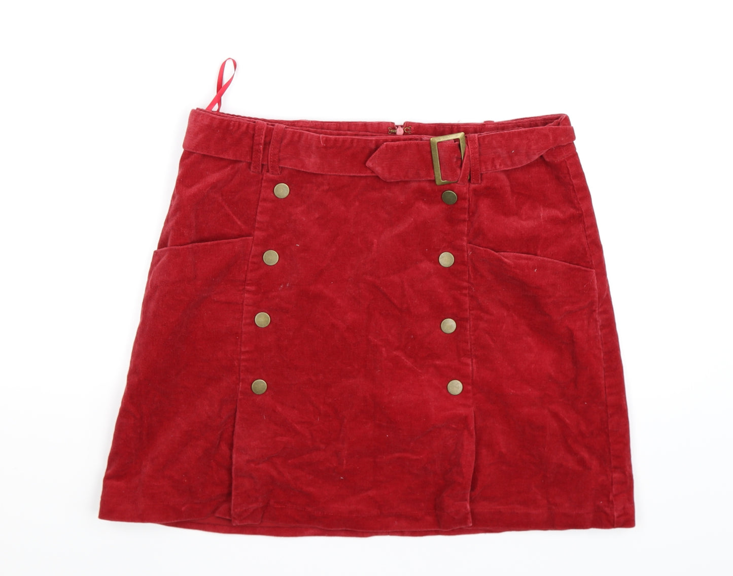 Monsoon Womens Red  Corduroy Straight & Pencil Skirt Size 14