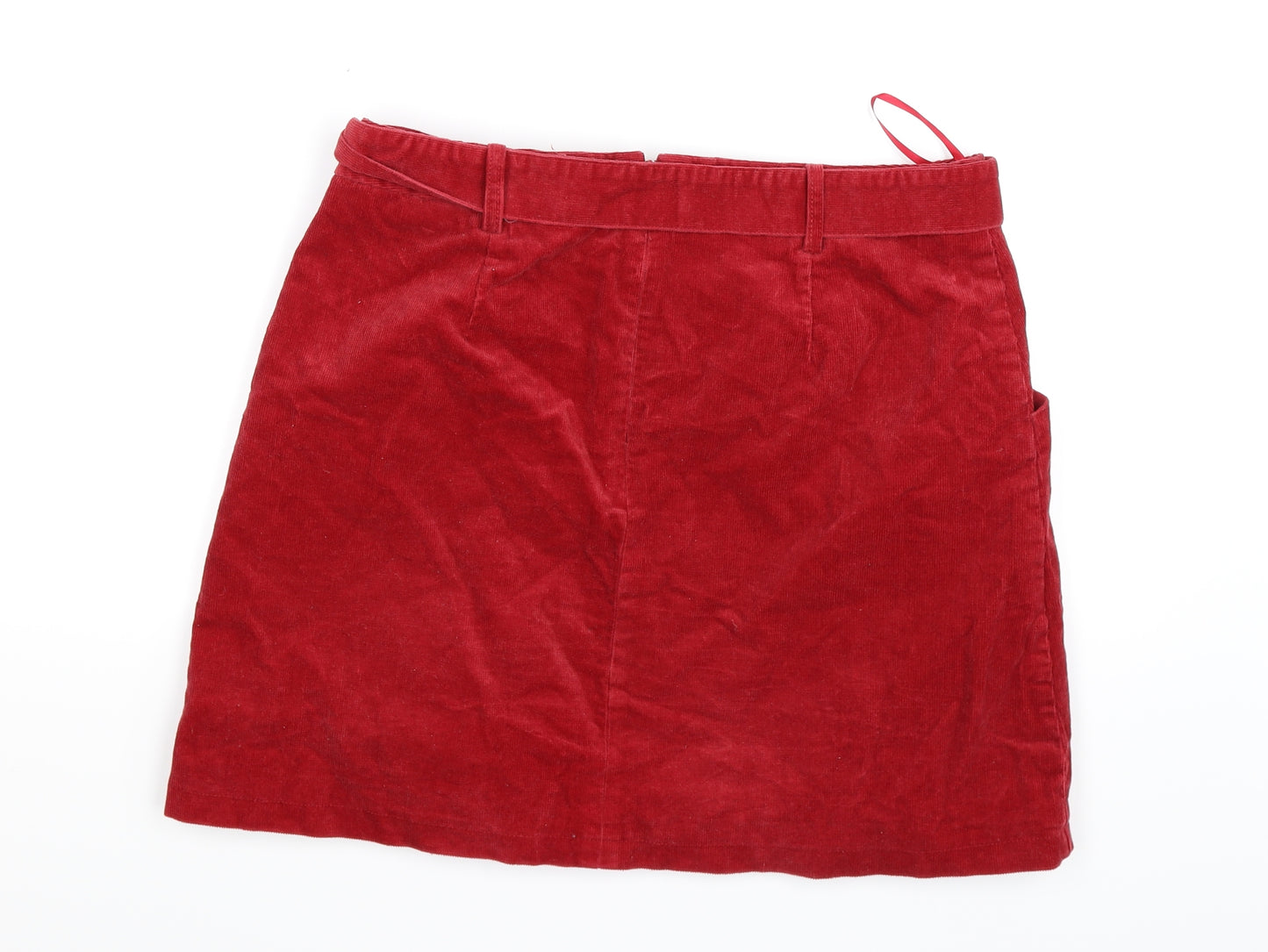 Monsoon Womens Red  Corduroy Straight & Pencil Skirt Size 14
