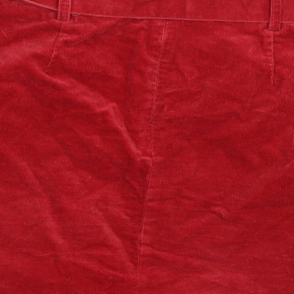 Monsoon Womens Red  Corduroy Straight & Pencil Skirt Size 14