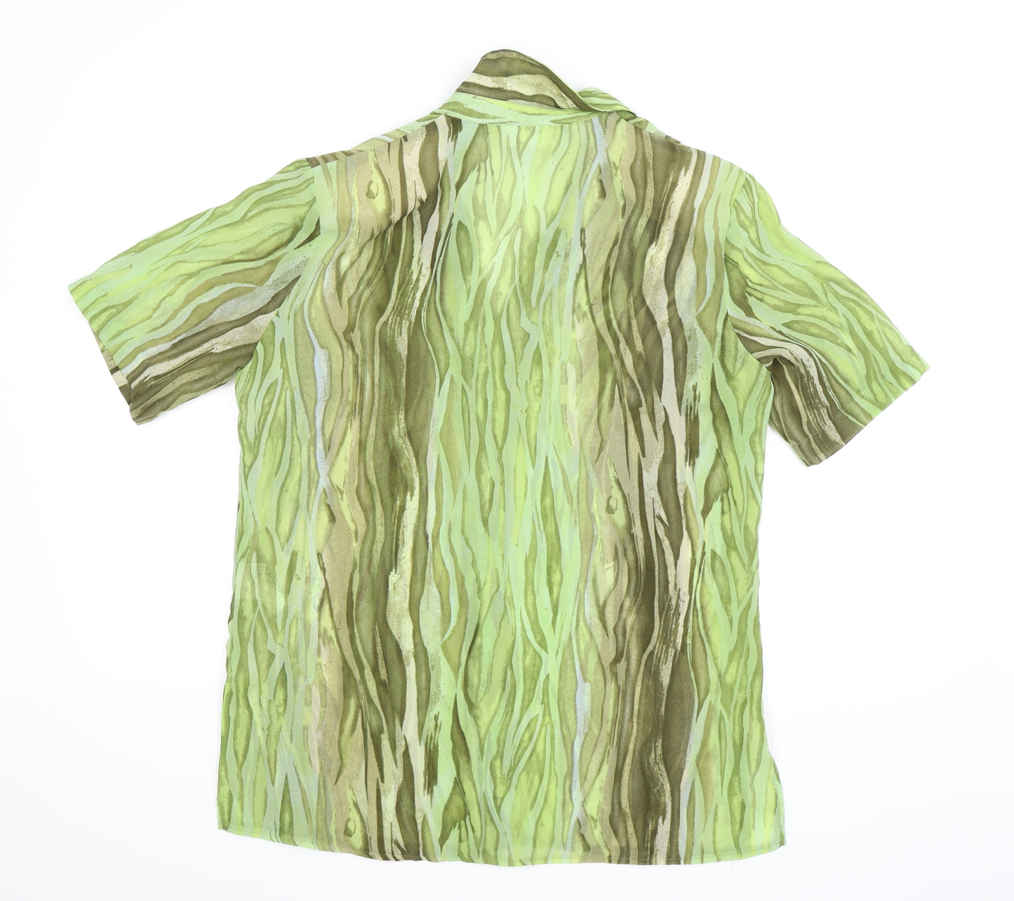 Gerry Weber Womens Green Striped Chiffon Basic Blouse Size 12