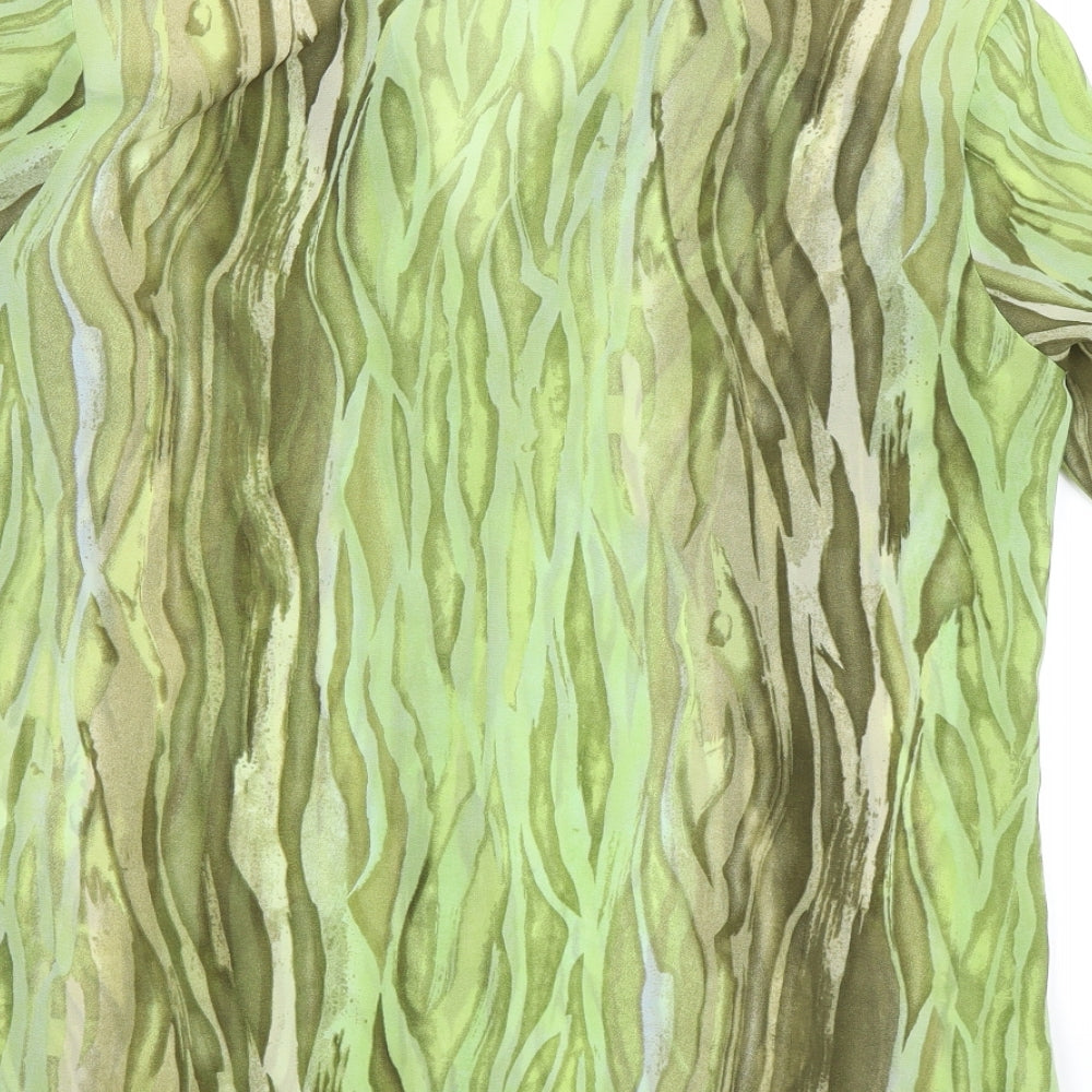 Gerry Weber Womens Green Striped Chiffon Basic Blouse Size 12