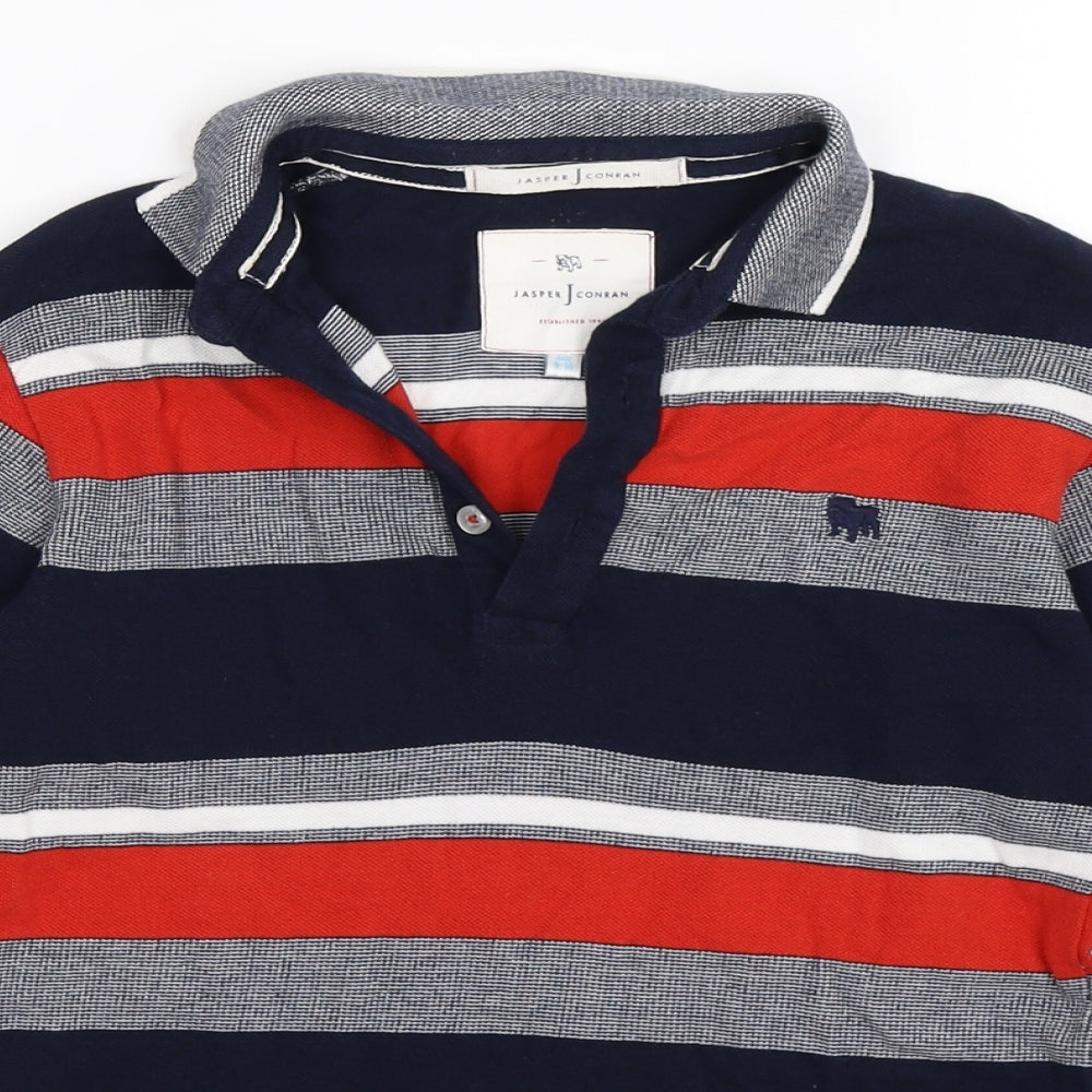 Jasper Conran Boys Blue Striped  Basic Polo Size 9-10 Years