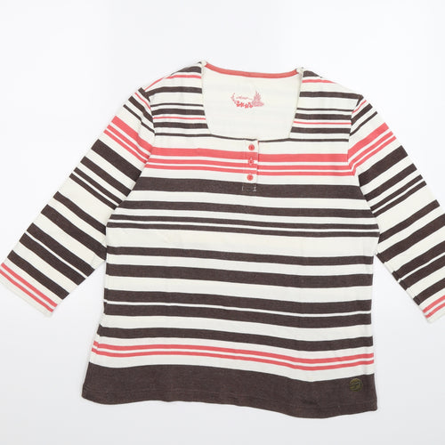 DASH Womens Brown Striped  Pullover Jumper Size 8