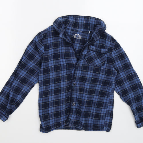Rebel Boys Blue Check Fleece Basic Button-Up Size 9-10 Years