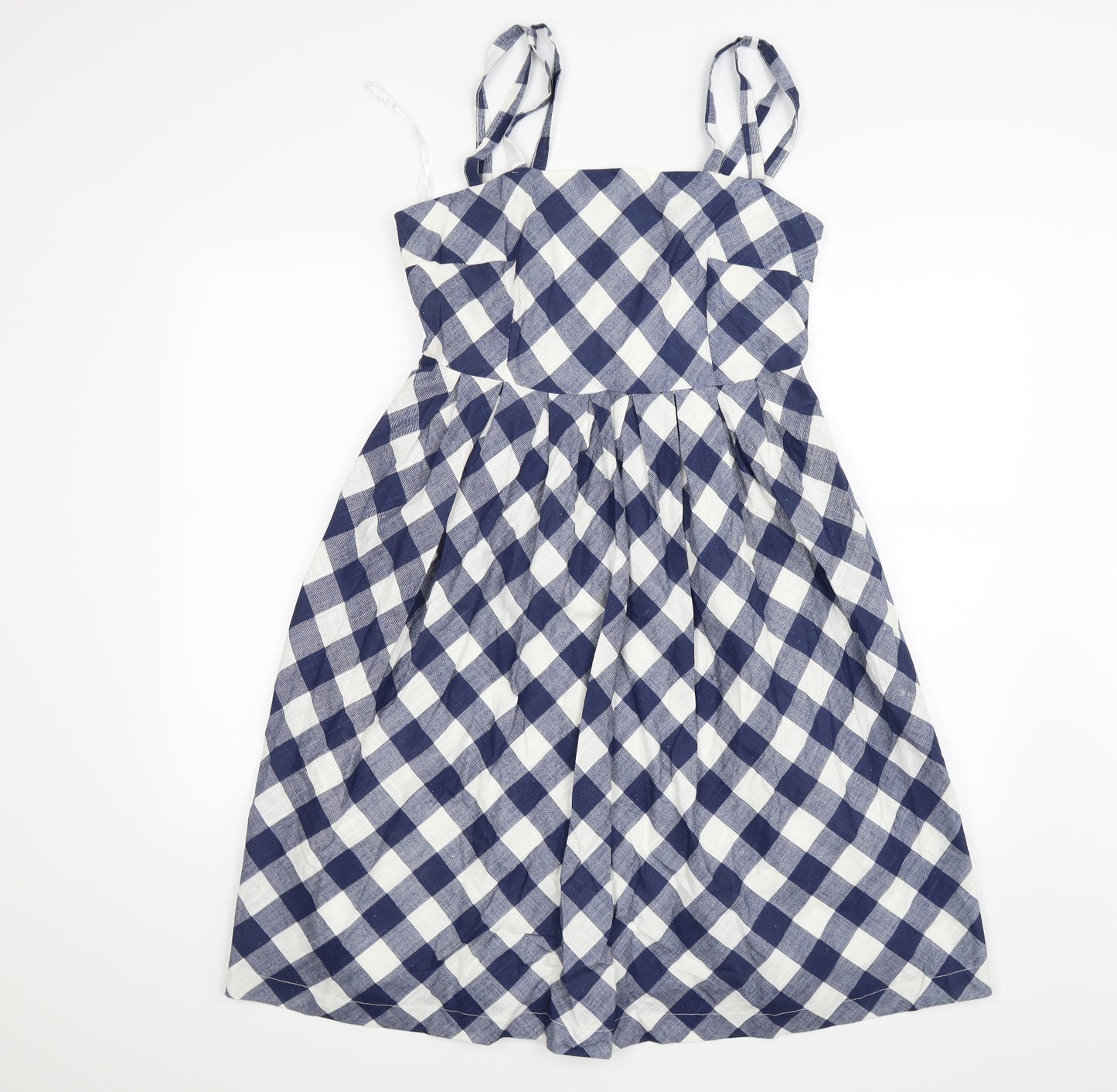 Louche Womens Blue Check Knit Fit & Flare  Size 14