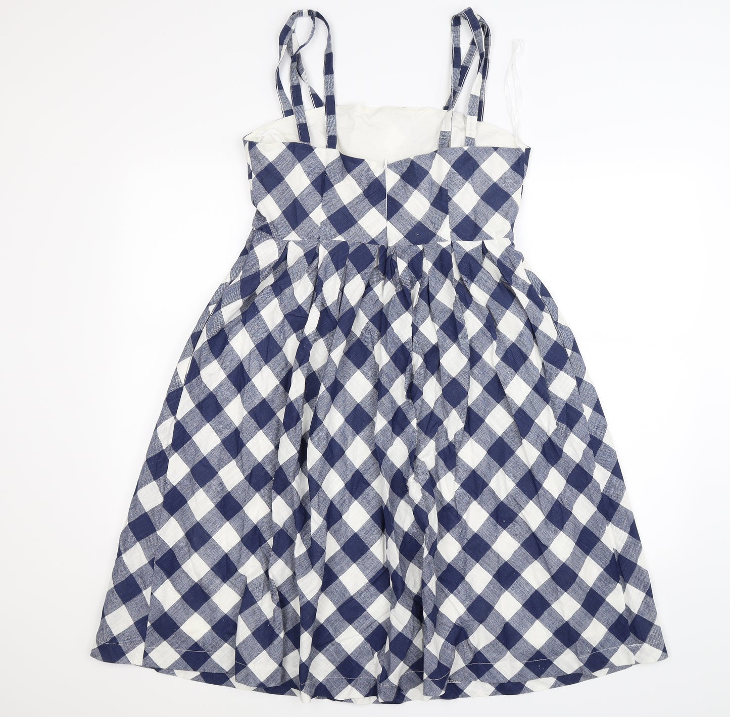 Louche Womens Blue Check Knit Fit & Flare  Size 14