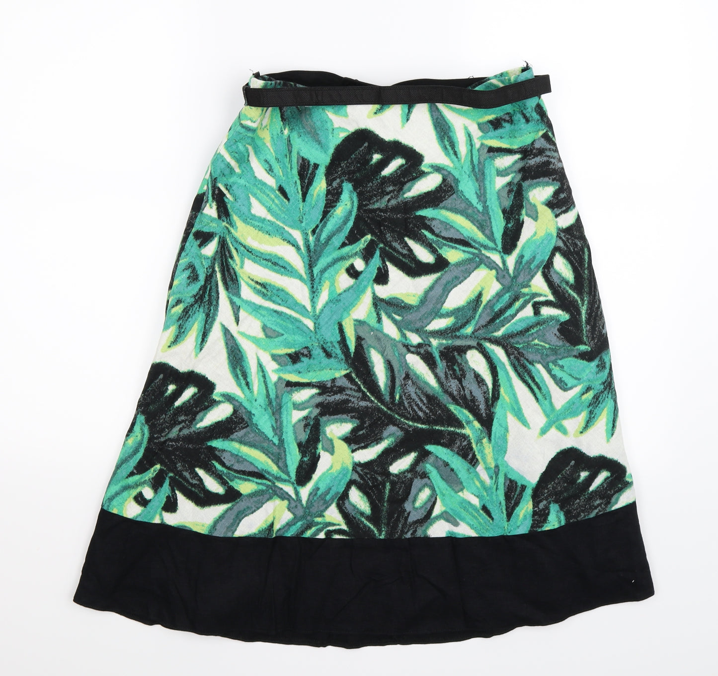 DUNNES Womens Green Floral  Flare Skirt Size 12  - BETLTED