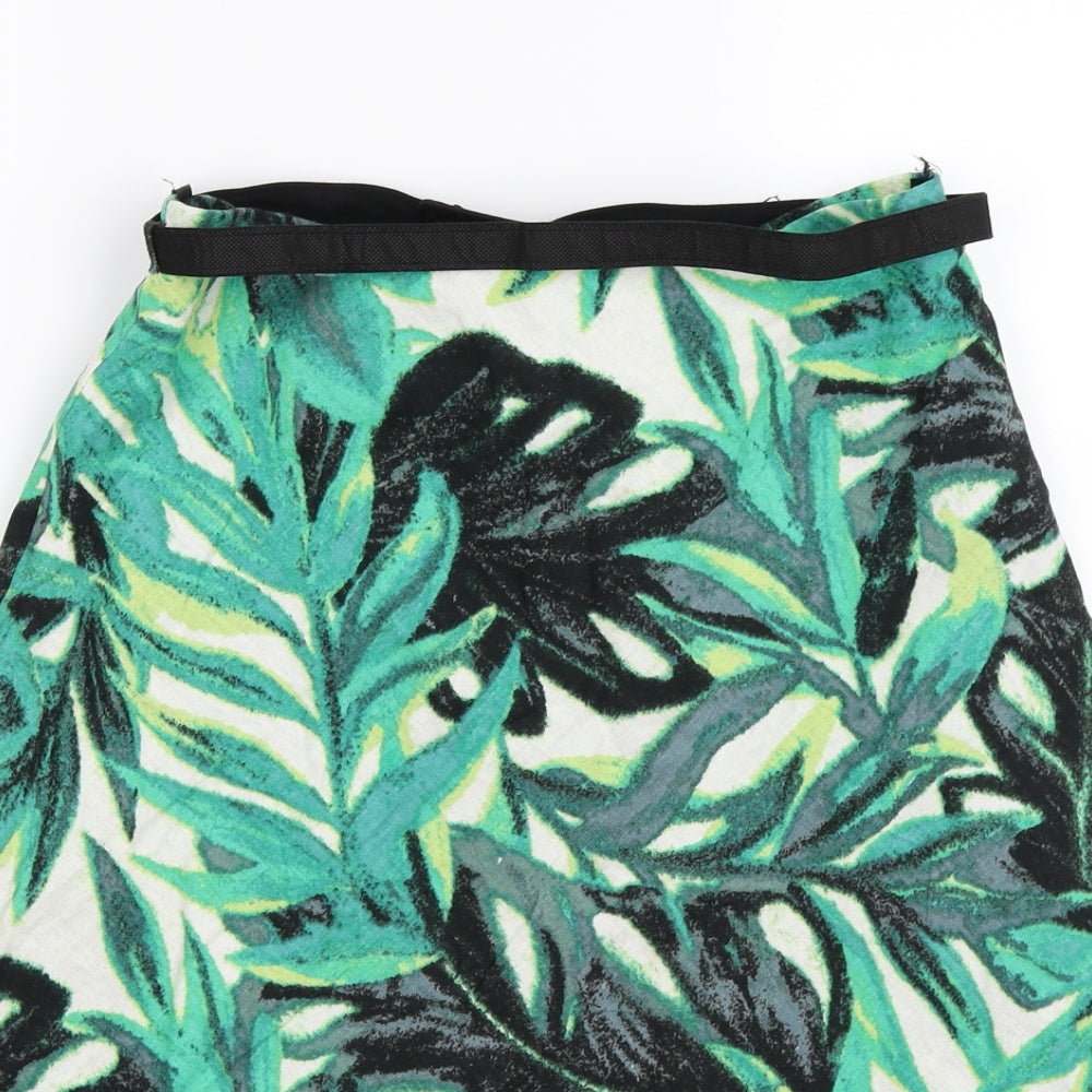 DUNNES Womens Green Floral  Flare Skirt Size 12  - BETLTED