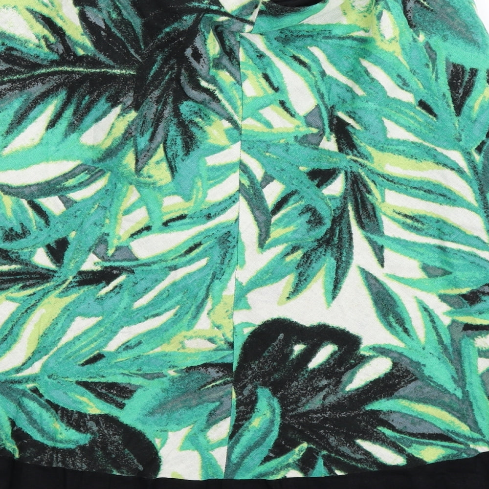 DUNNES Womens Green Floral  Flare Skirt Size 12  - BETLTED