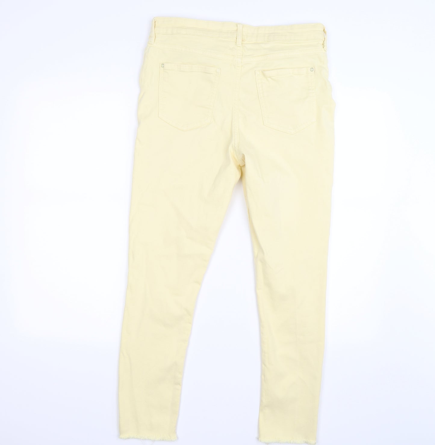 F&F Womens Yellow  Denim Skinny Jeans Size 14 L27 in