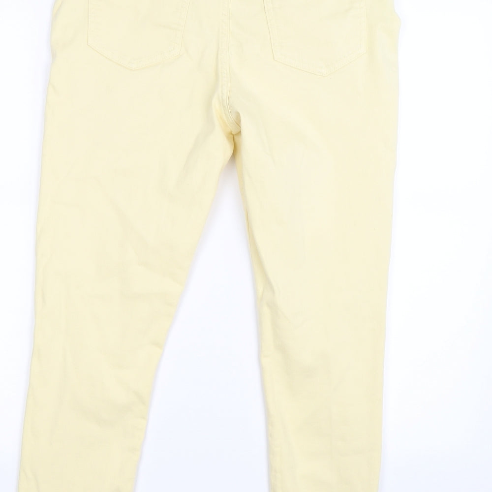 F&F Womens Yellow  Denim Skinny Jeans Size 14 L27 in