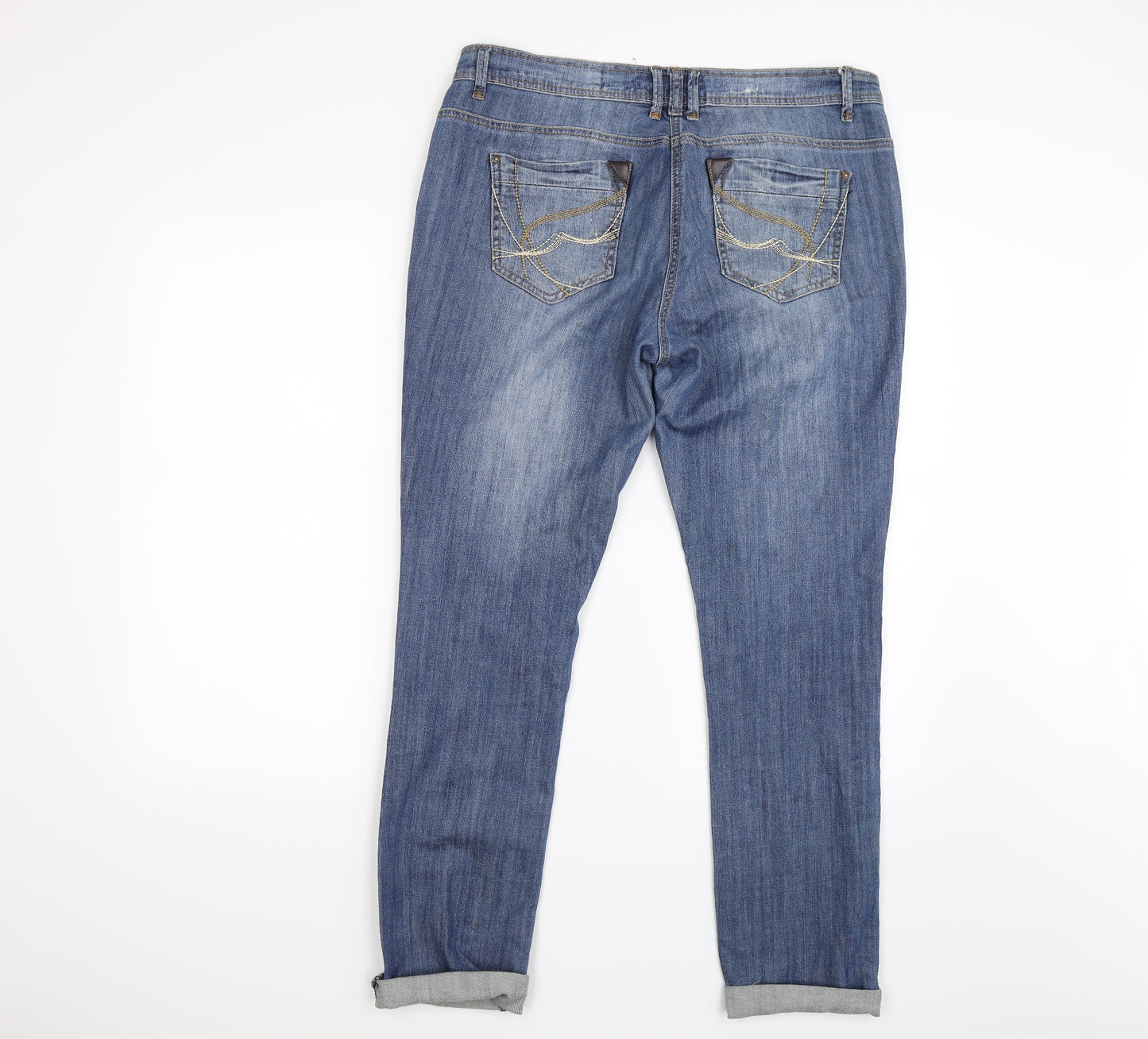 YES YES Womens Blue  Denim Straight Jeans Size 14 L27 in
