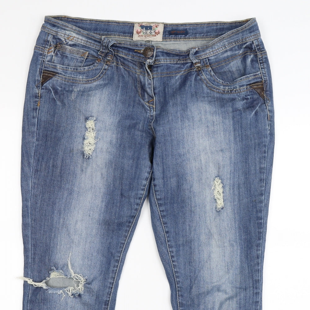 YES YES Womens Blue  Denim Straight Jeans Size 14 L27 in