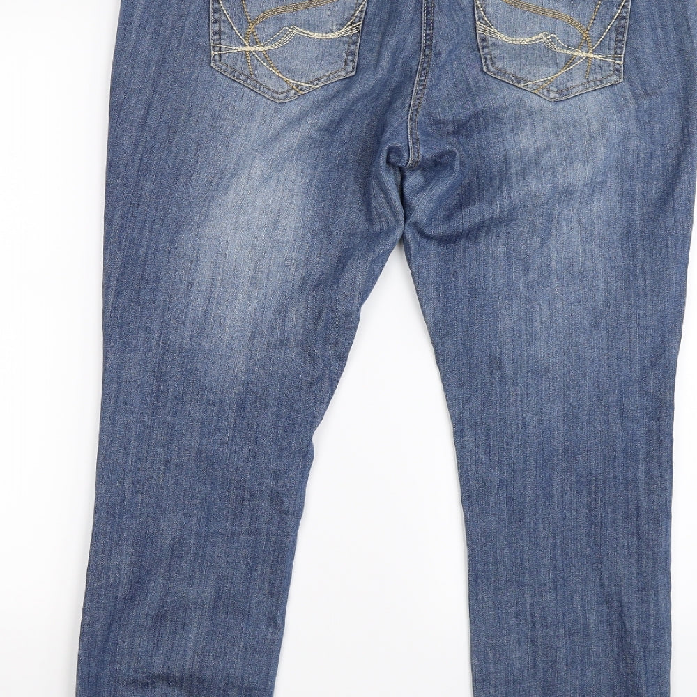 YES YES Womens Blue  Denim Straight Jeans Size 14 L27 in
