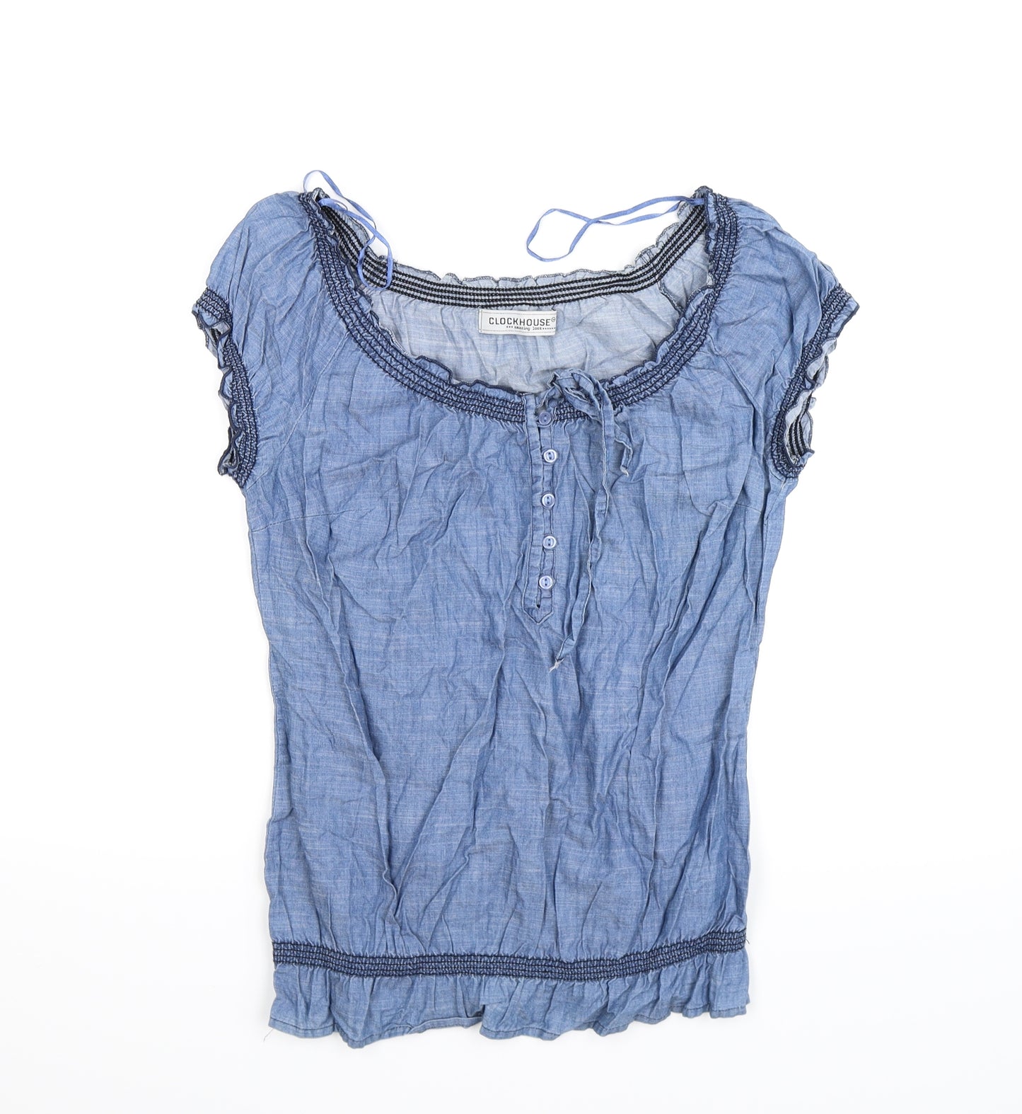 Clockhouse Womens Blue  Denim Tunic T-Shirt Size 14