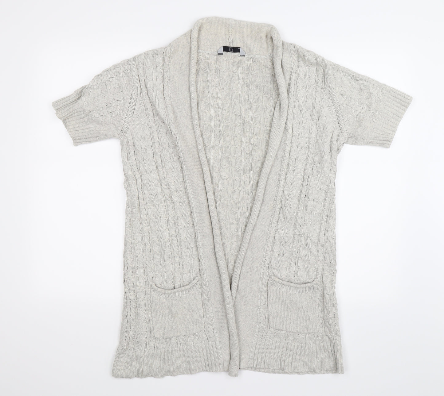 TU Womens Grey  Knit Cardigan Jumper Size 12