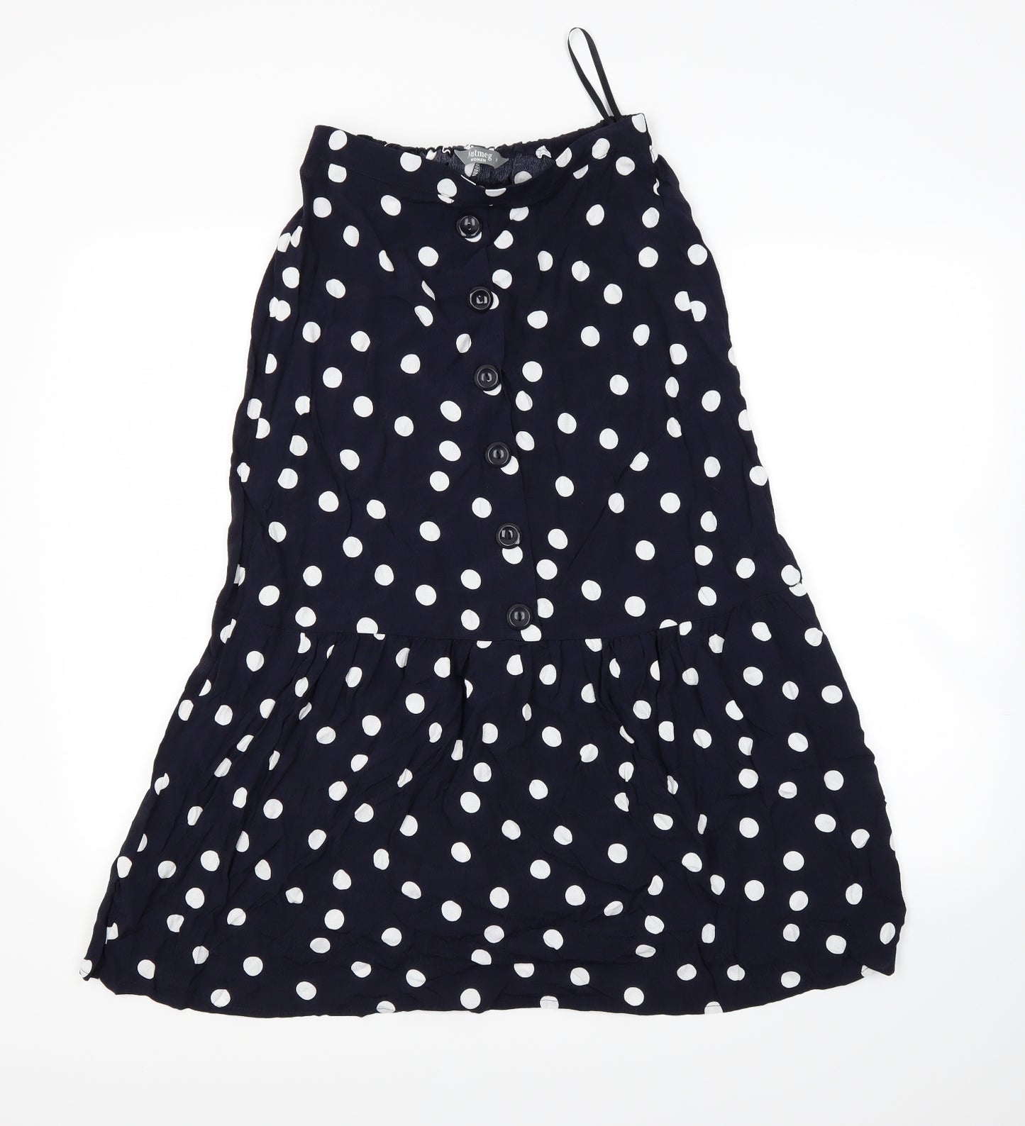 Nutmeg Womens Blue Polka Dot  Flare Skirt Size 8