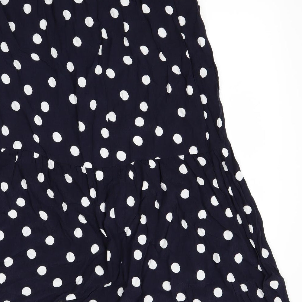 Nutmeg Womens Blue Polka Dot  Flare Skirt Size 8