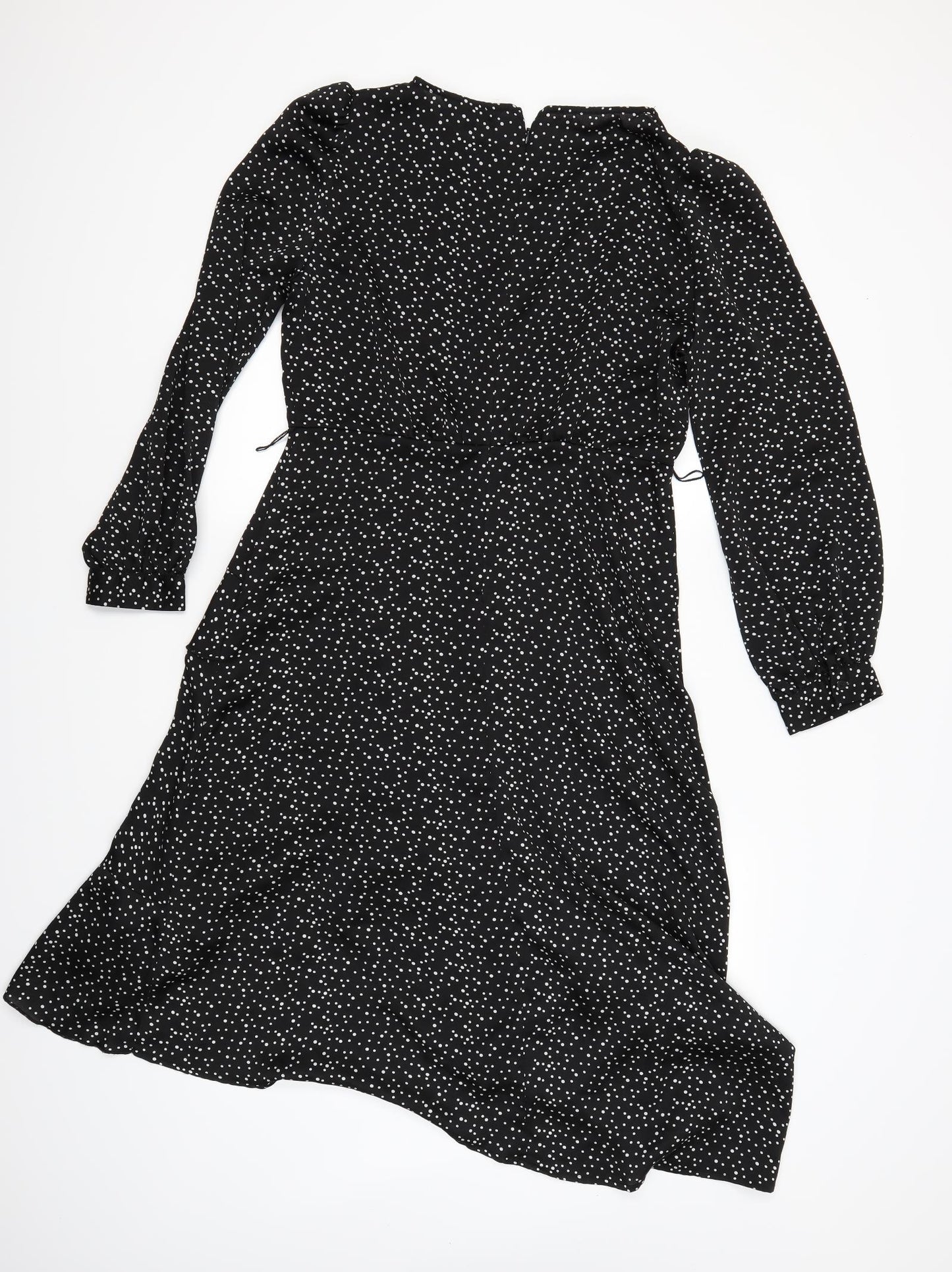Lipsy Womens Black Polka Dot  Fit & Flare  Size 14