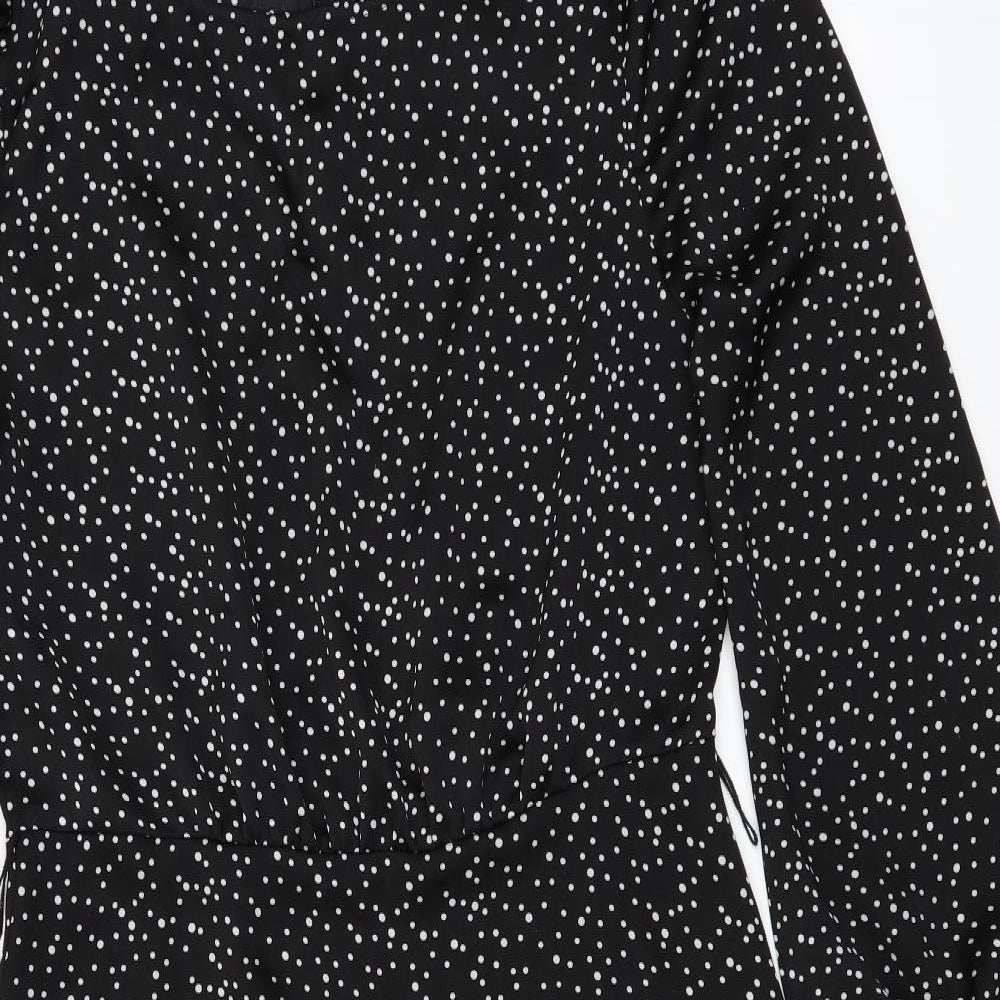 Lipsy Womens Black Polka Dot  Fit & Flare  Size 14
