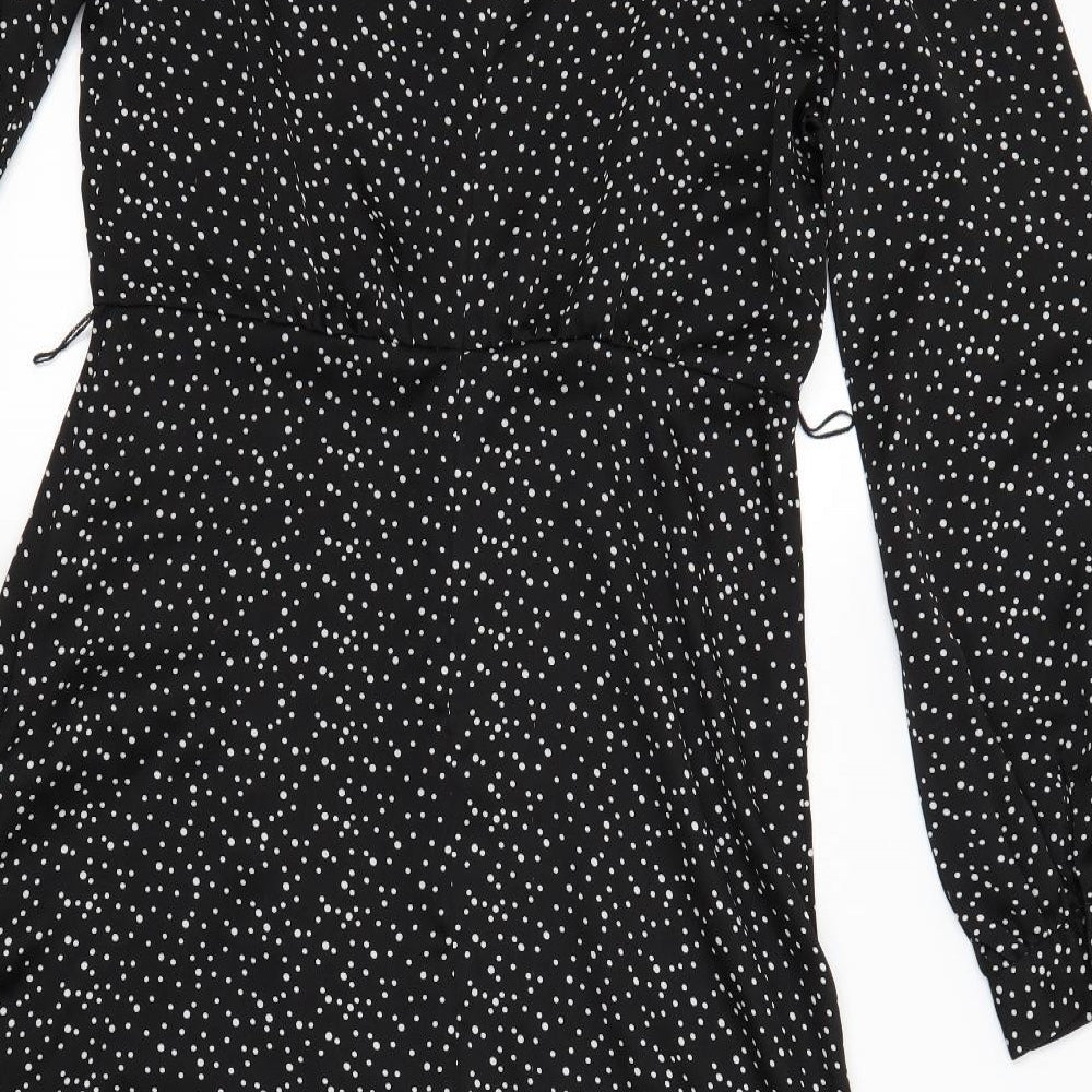 Lipsy Womens Black Polka Dot  Fit & Flare  Size 14