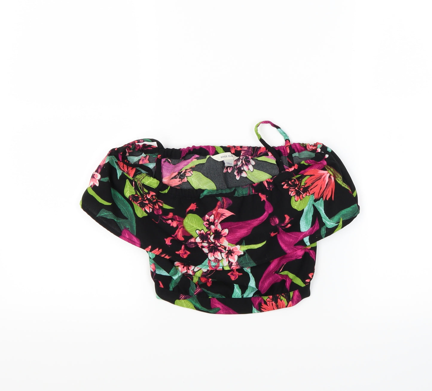 River Island Girls Multicoloured Floral  Cropped Blouse Size 7-8 Years