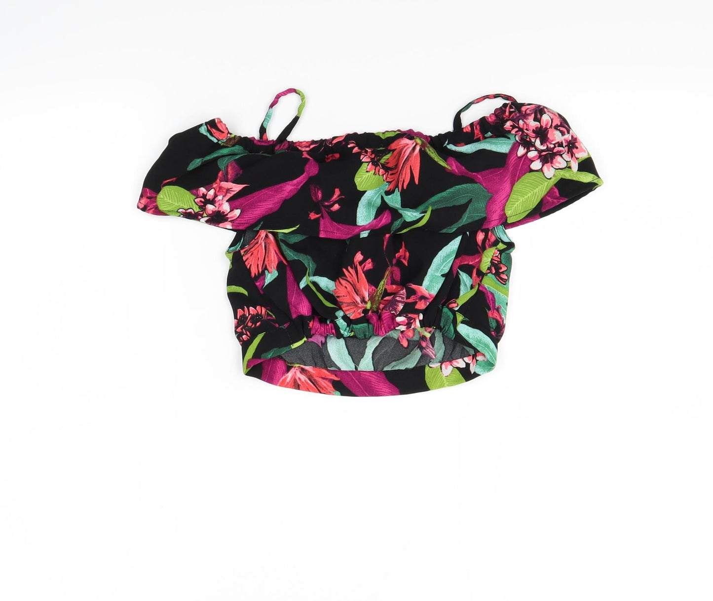 River Island Girls Multicoloured Floral  Cropped Blouse Size 7-8 Years