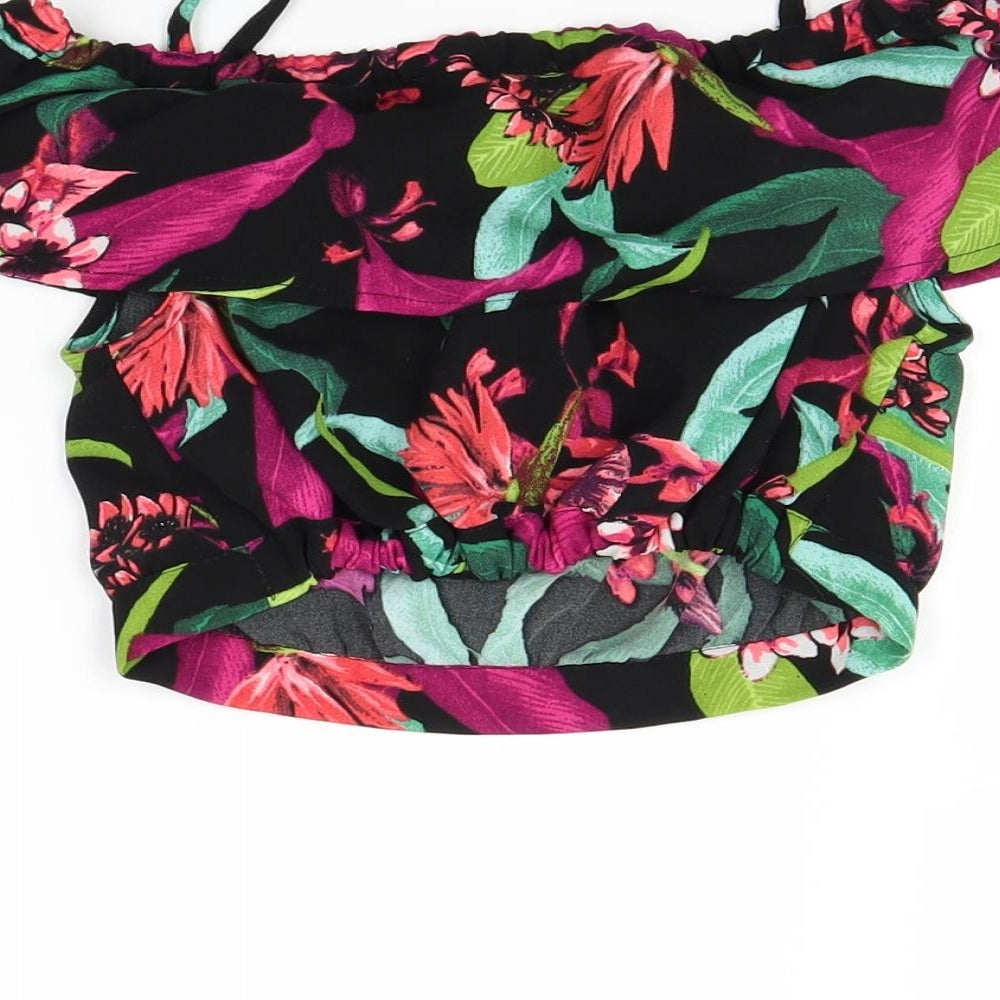 River Island Girls Multicoloured Floral  Cropped Blouse Size 7-8 Years