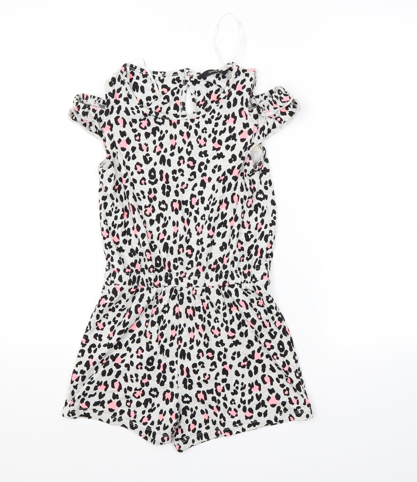 George Girls Grey Animal Print  Shorts One-Piece Size 9-10 Years
