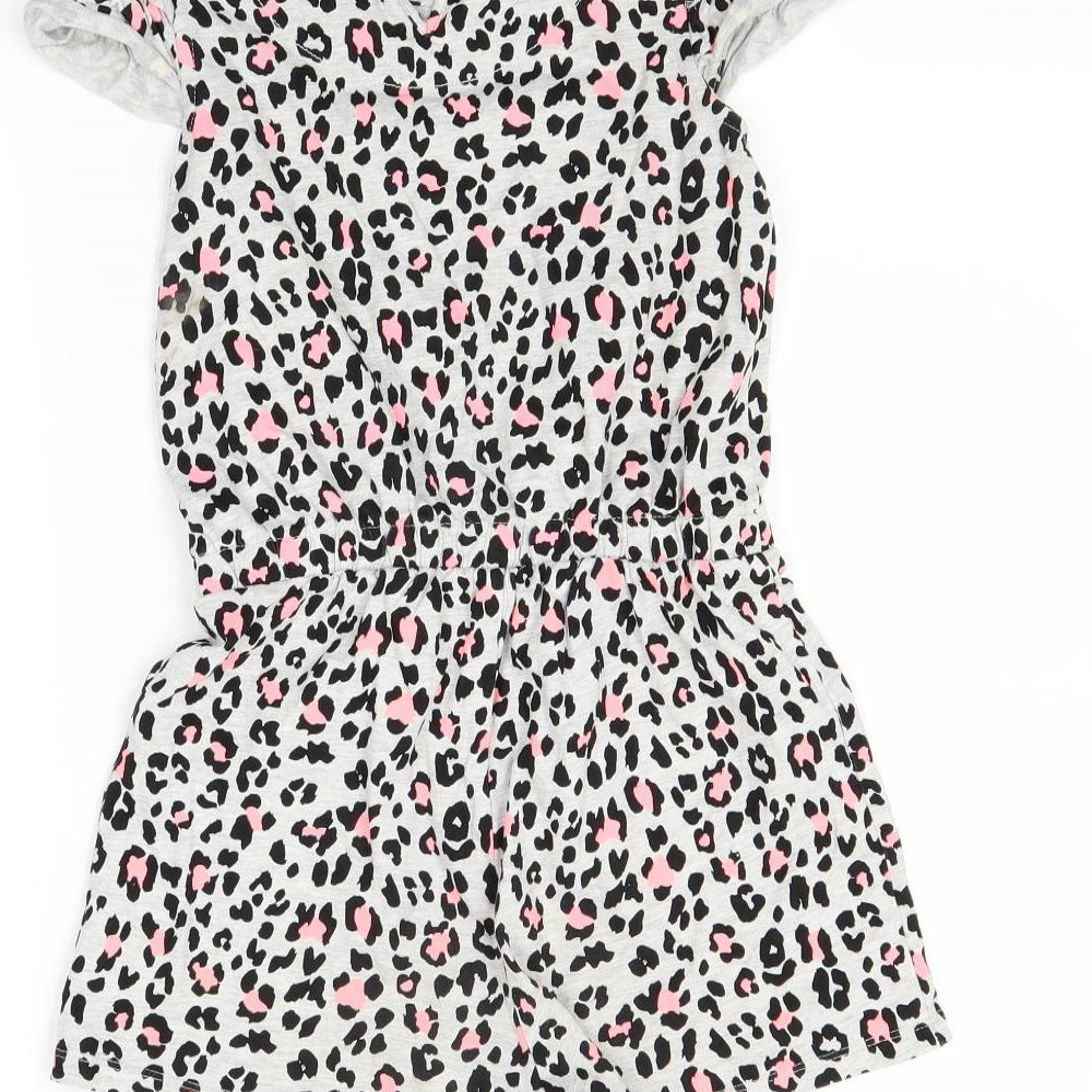 George Girls Grey Animal Print  Shorts One-Piece Size 9-10 Years