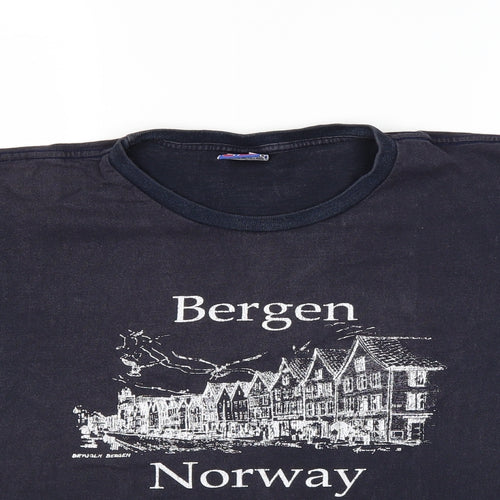 Preworn Mens Blue    T-Shirt Size M  - Norway