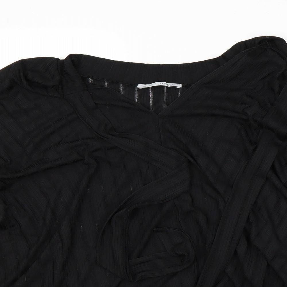 Zara Womens Black   Basic Polo Size L