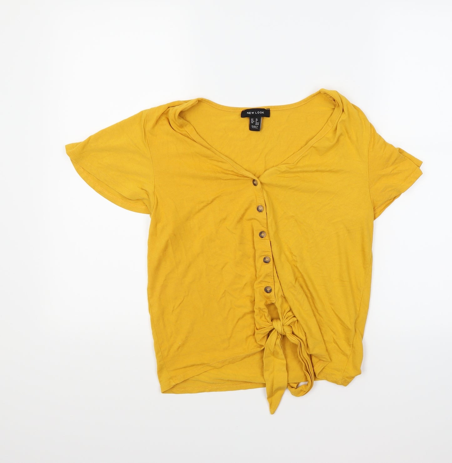 New Look Womens Yellow   Basic T-Shirt Size 10