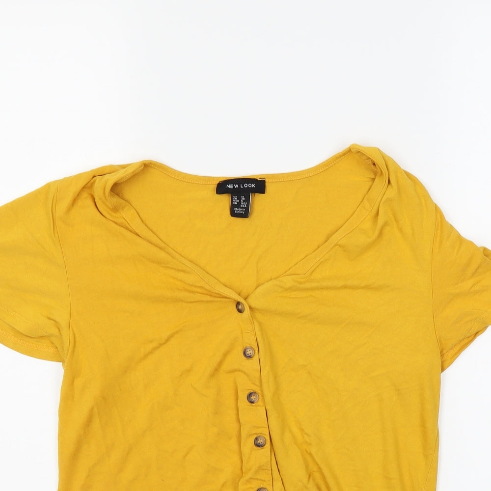 New Look Womens Yellow   Basic T-Shirt Size 10