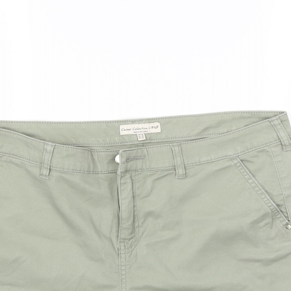 F&F Womens Green   Chino Shorts Size 14