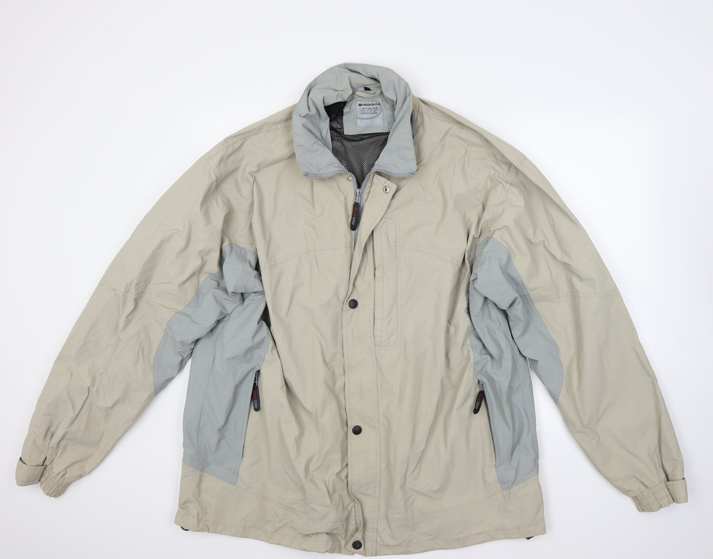Biaggini Mens Beige  Rayon Anorak Coat Size 2XL