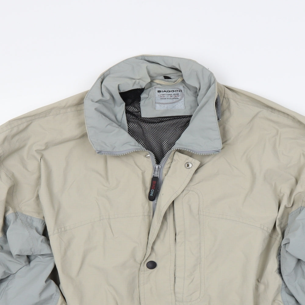 Biaggini Mens Beige  Rayon Anorak Coat Size 2XL