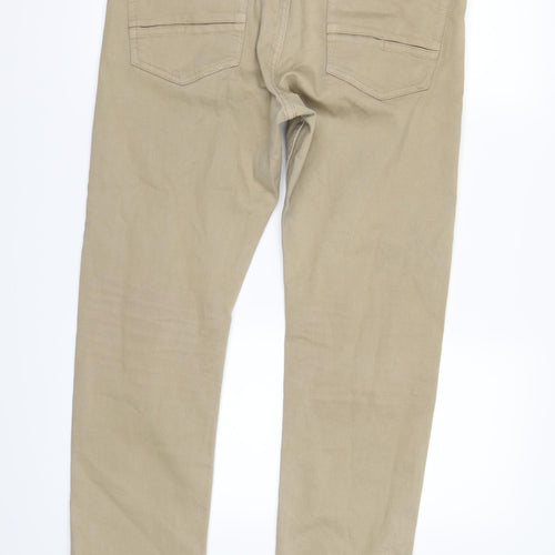 Mango Mens Beige  Denim Straight Jeans Size 32 L31 in