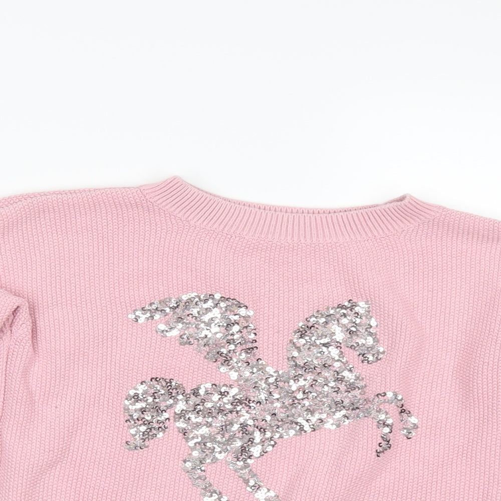 Gap Girls Pink   Pullover Jumper Size M  - Unicorn