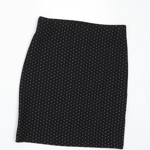 Even & Odd Womens Black Polka Dot  Bandage Skirt Size S