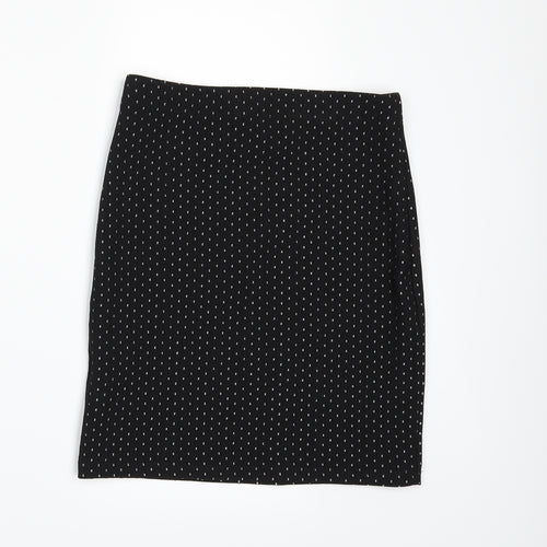 Even & Odd Womens Black Polka Dot  Bandage Skirt Size S