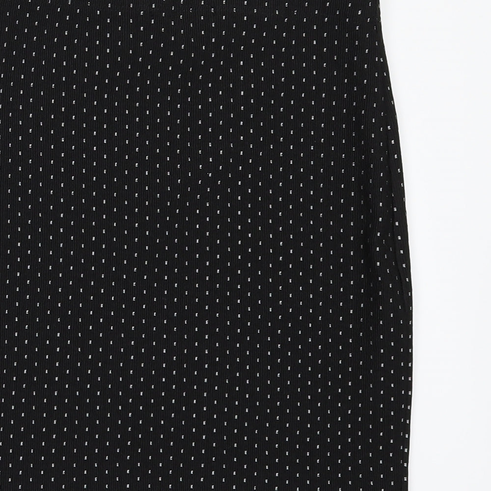 Even & Odd Womens Black Polka Dot  Bandage Skirt Size S