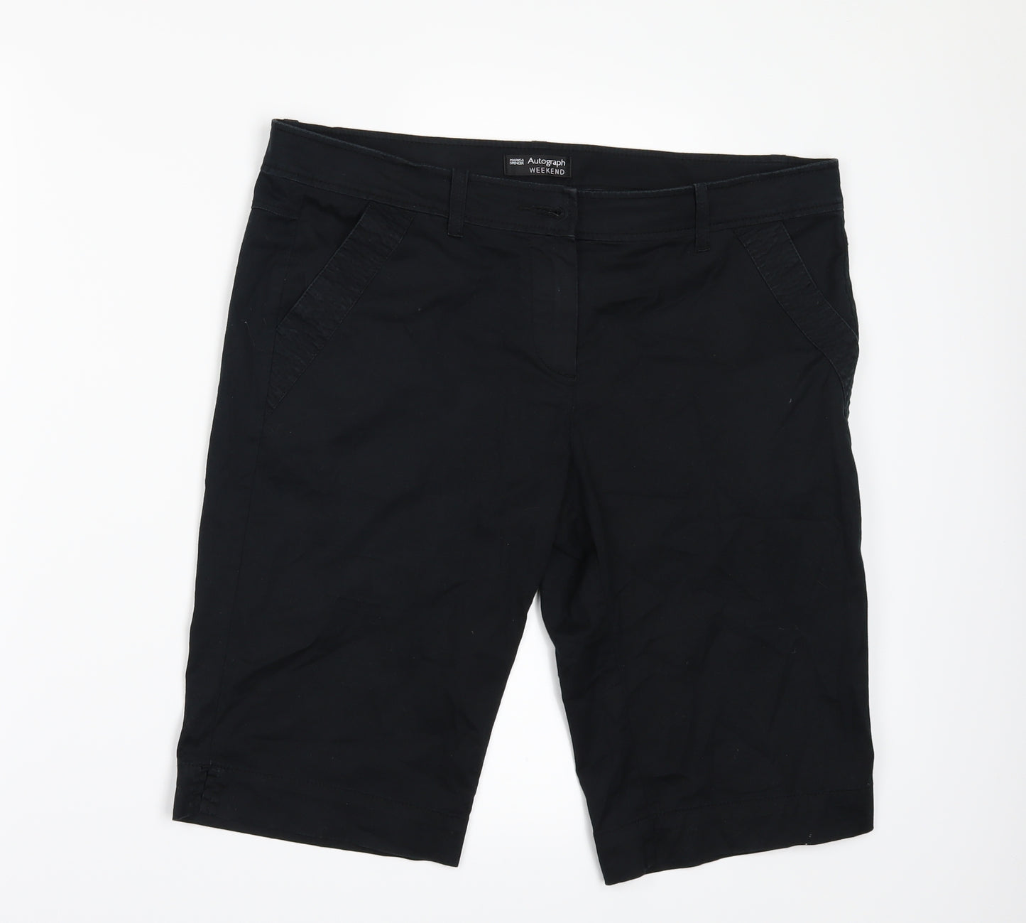 Marks and Spencer Womens Black   Chino Shorts Size 14