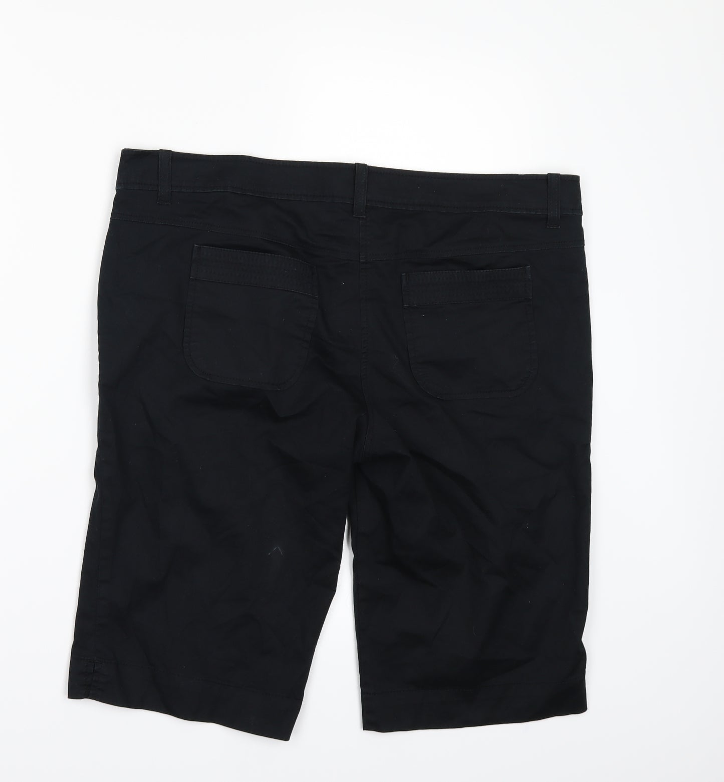 Marks and Spencer Womens Black   Chino Shorts Size 14