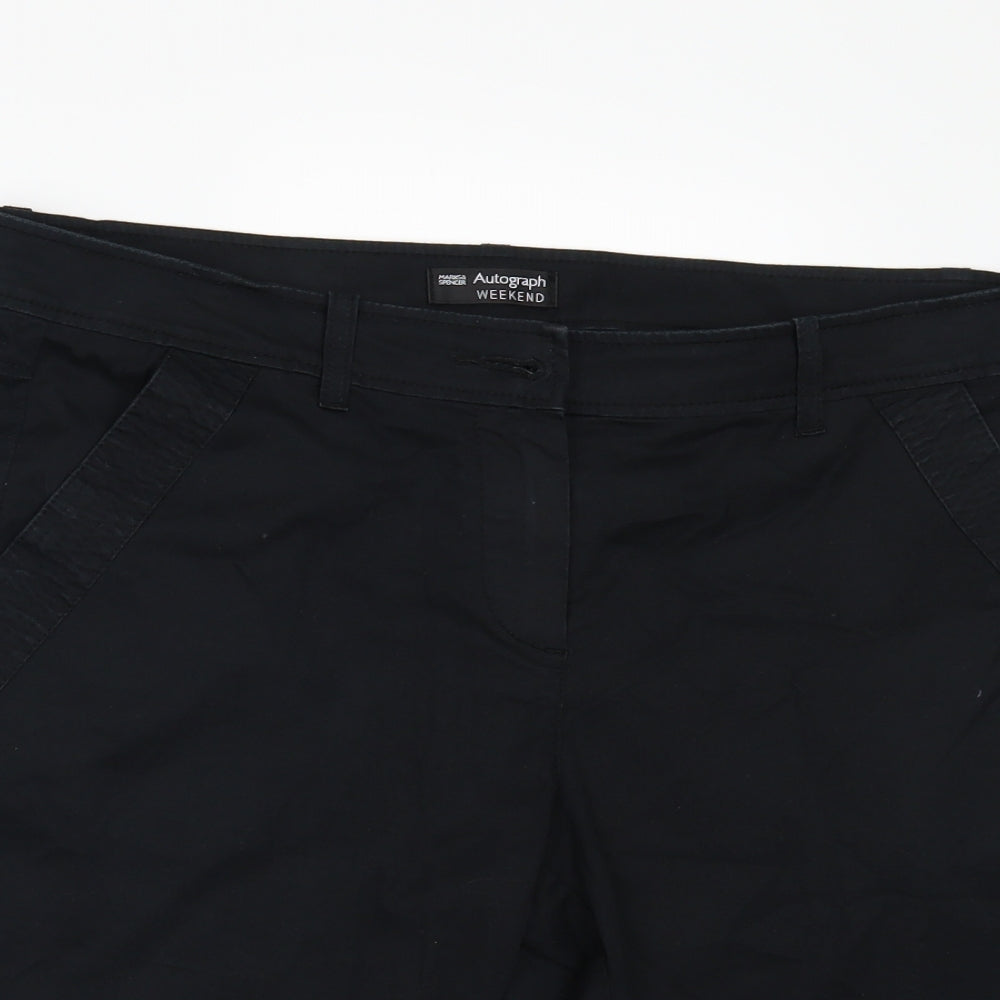 Marks and Spencer Womens Black   Chino Shorts Size 14