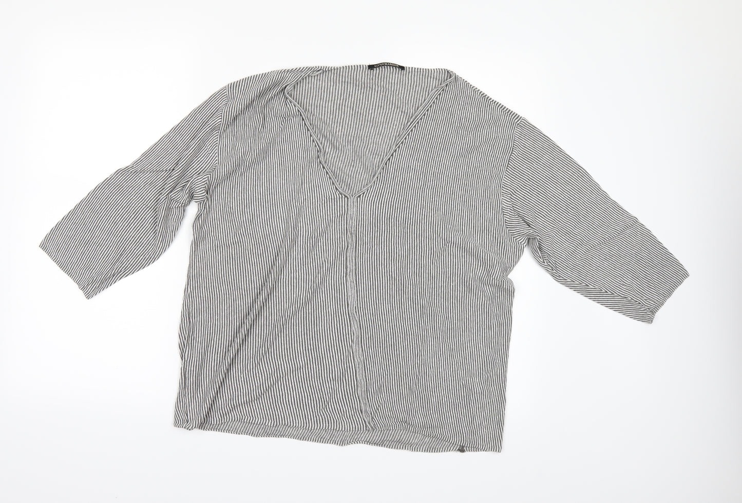 sonjmarohn Womens Grey Striped  Tunic T-Shirt Size 18
