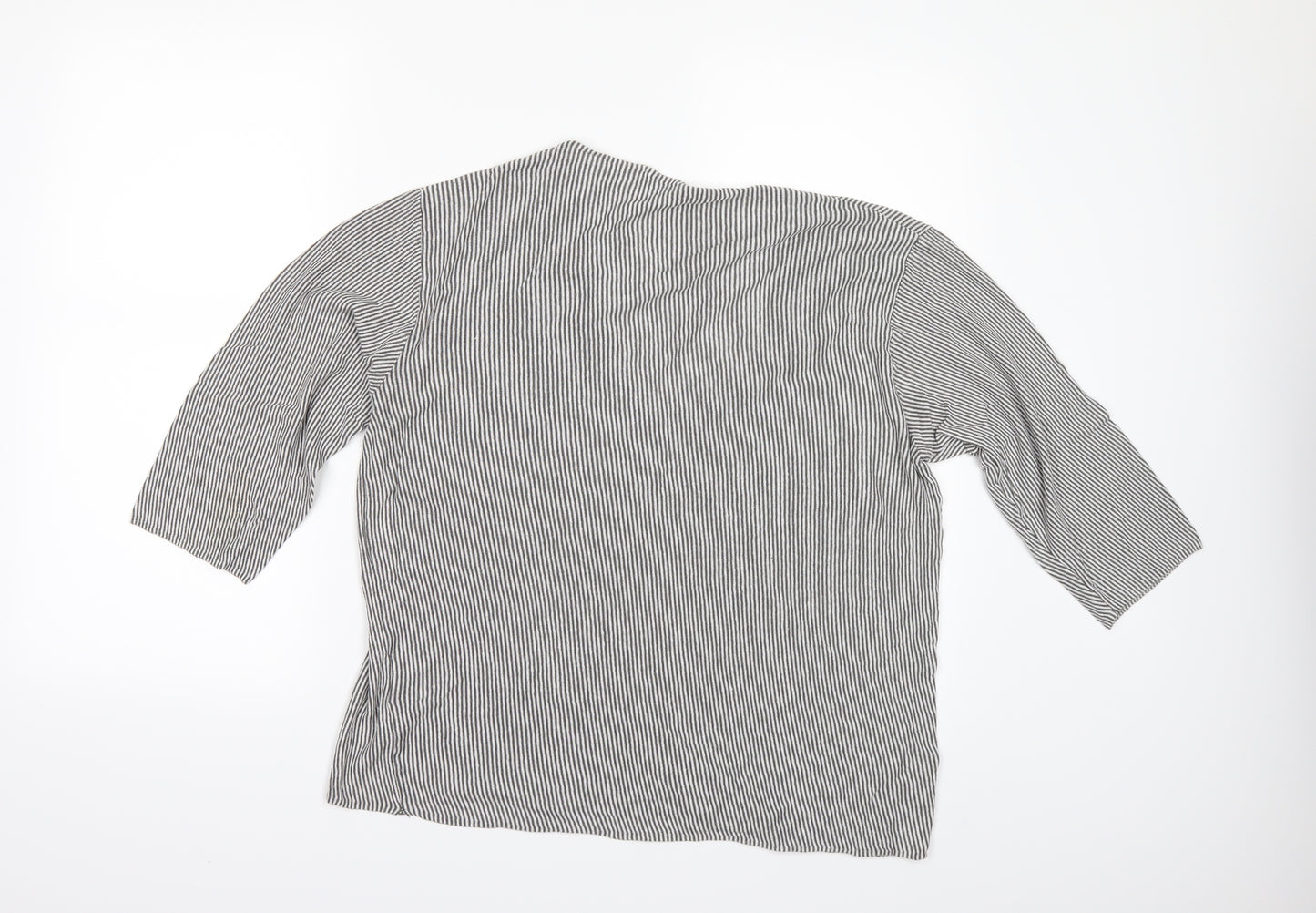sonjmarohn Womens Grey Striped  Tunic T-Shirt Size 18