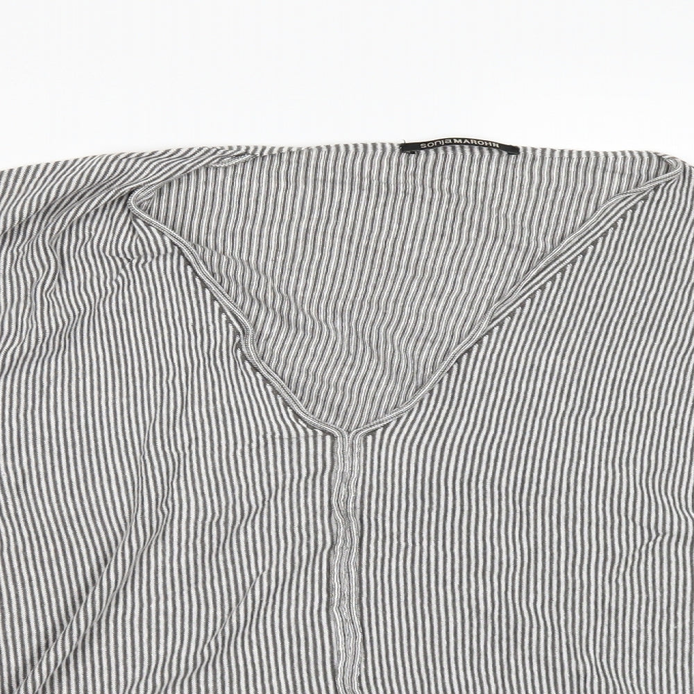 sonjmarohn Womens Grey Striped  Tunic T-Shirt Size 18